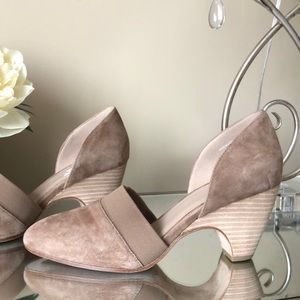 EILEEN FISHER Tan Suede Shoes Heels Wedges